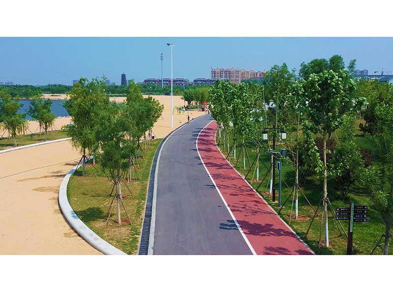 淄博孝婦河濕地公園彩色瀝青路面工程